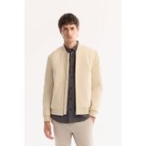 Avva B006045 Erkek Bej Bomber Yaka Süet Dokulu Mevsimlik Comfort Fit Mont