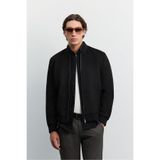 Avva B006045 Erkek Siyah Bomber Yaka Süet Dokulu Mevsimlik Comfort Fit Mont