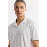 Avva Erkek Açık Gri Apaj Yaka Jakarlı Elastan Regular Fit T-Shirt A51Y1069 - 2XL