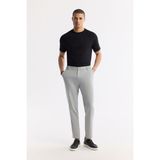 Avva Erkek Açık Gri Beli Lastikli Bi-Stretch Teknik Kumaş Slim Fit Pantolon A51Y3077 - 32