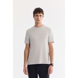 AVVA Erkek Açık Gri Bisiklet Yaka Baskılı Bi-Stretch İnterlok Regular Fit T-shirt A61Y1138 - 2XL