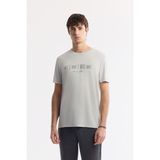 Avva Erkek Açık Gri Bisiklet Yaka Baskılı Soft Touch Regular Fit T-Shirt A51Y1138 - 2XL