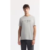 Avva Erkek Açık Gri Bisiklet Yaka Baskılı Soft Touch Regular Fit T-Shirt A51Y1138 - XS