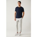 Avva Erkek Açık Gri Yandan Cepli Beli Lastikli Bağcıklı Relaxed Fit Rahat Kesim Jogger Pantolon E003000