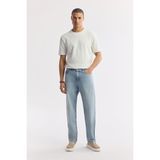 AVVA Erkek Açık Mavi Klasik Bel %100 Pamuk Eskitme Yıkamalı Tokyo Straight Fit Jean Pantolon A51Y3546 - 33