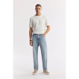 Avva Erkek Açık Mavi Klasik Bel %100 Pamuk Eskitme Yıkamalı Tokyo Straight Fit Jean Pantolon A51Y3546