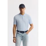 Avva Erkek Açık Mavi Regular Fit Polo Yaka Basic Rayon Triko T-shirt A51Y5035 - 2XL