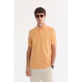 AVVA Erkek Açık Turuncu Kıvrılmaz Polo Yaka %100 Pamuk Basic Regular Fit T-Shirt B001032 - XL