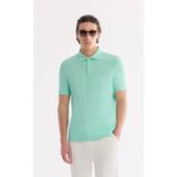 AVVA Erkek Açık Yeşil Kıvrılmaz Polo Yaka %100 Pamuk Basic Regular Fit T-Shirt B001032 - XL