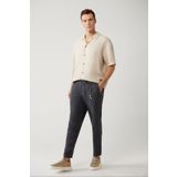 Avva Erkek Antrasit Beli Lastikli %100 Keten Relaxed Fit Pantolon B003032