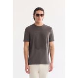 AVVA Erkek Antrasit Bisiklet Yaka Baskılı Bi-Stretch İnterlok Regular Fit T-shirt A61Y1056