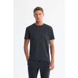 Avva Erkek Antrasit Bisiklet Yaka Baskılı Elastan Regular Fit T-Shirt A42Y1017 - XS