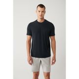 AVVA Erkek Antrasit Bisiklet Yaka Baskılı Soft Touch Regular Fit T-shirt A41y1032