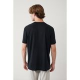 Avva Erkek Antrasit Bisiklet Yaka Baskılı Soft Touch Regular Fit T-Shirt A41Y1136 - XXL