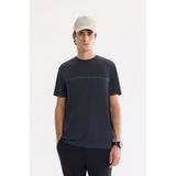 AVVA Erkek Antrasit Bisiklet Yaka Baskılı Soft Touch Regular Fit T-Shirt A61Y1060 - XL