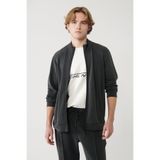 Avva Erkek Antrasit Dik Yaka Baskılı Soft Touch Baskılı Regular Fit Sweatshirt A41Y1225