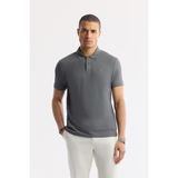 Avva Erkek Antrasit Kıvrılmaz Polo Yaka %100 Pamuk Basic Regular Fit T-Shirt B001032 - XXL