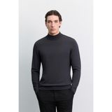 AVVA Erkek Antrasit Yarım Balıkçi Yaka Basic Düz Rayon Kazak B005151 - 2XL