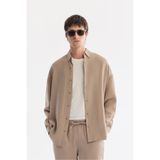 Avva Erkek Bej Alttan Britli Yaka Nefes Alan Modal Karışımlı Soft Touch Oversize Fit Gömlek A61Y2168
