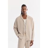 Avva Erkek Bej Apaj Yaka Modal Karışımlı Soft Touch Oversize Fit Gömlek A61Y2092