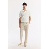 Avva Erkek Bej Beli Lastikli %100 Keten Relaxed Fit Pantolon B003032 - 33