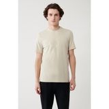 Avva Erkek Bej Bisiklet Yaka Baskılı Soft Touch Regular Fit T-Shirt A41Y1037 - M