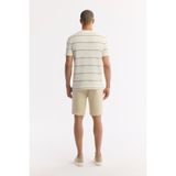 Avva Erkek Bej Bisiklet Yaka Çizgili Pamuklu Regular Fit T-Shirt A51Y1148 - XL