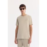 AVVA Erkek Bej Bisiklet Yaka Nefes Alan Soft Touch Baskılı Regular Fit T-Shirt A61Y1021