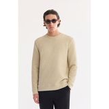 AVVA Erkek Bej Bisiklet Yaka Pamuklu Kolay Ütülenen Regular Fit Sweatshirt A61Y1207 - Bej - Bej - XL