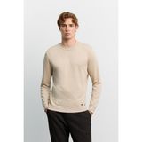 AVVA Erkek Bej Bisiklet Yaka Viskon Karışımlı Basic Triko Regular Fit Kazak B005021 - XS
