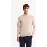 Avva Erkek Bej Dik Yaka Fermuarlı Rayon Tüylenmeyen Triko Regular Fit Kazak A52Y5021 - XL