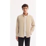 Avva Erkek Bej Düğmeli Yaka Soft Touch Regular Fit Gömlek A52Y2061 - XL