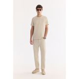 AVVA Erkek Bej Düz Yıkamalı %100 Pamuk Jean Roma Crop Slim Fit Pantolon A61Y3518 - 33