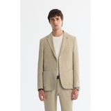 Avva Erkek Bej Mono Yaka Bi-Stretch Blazer Comfort Slim Fit Ceket A42Y4011 - Bej - Bej - 50