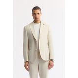 Avva Erkek Bej Mono Yaka Hafif Soft Touch Blazer Comfort Slim Fit Ceket A51Y4017 - 46