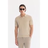 Avva Erkek Bej Polo Yaka Düğmesiz %100 Pamuk Soft Touch Regular Fit Triko T-Shirt A61Y5041
