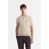 Avva Erkek Bej Polo Yaka Pamuklu Triko Regular Fit T-Shirt A51Y5040 - XL