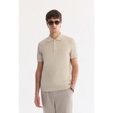 AVVA Erkek Bej Polo Yaka Soft Touch Regular Fit Triko T-Shirt A61Y5046 - XL