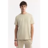 Avva Erkek Bej Regular Fit Bisiklet Yaka Baskılı Bi Stretch İnterlok T-Shirt A51Y1131
