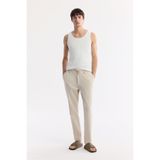 Avva Erkek Bej Relaxed Fit Beli Bağcıklı Keten Karışımlı Chino Pantolon B003036