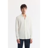 Avva Erkek Beyaz Alttan Britli Yaka Gofreli Regular Fit Gömlek A51Y2136 - 2XL