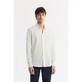 Avva Erkek Beyaz Alttan Britli Yaka Gofreli Regular Fit Gömlek A51Y2136 - XL