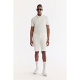 Avva Erkek Beyaz Beli Lastikli Yandan Cepli Nervürlü Pike İnterlok Regular Fit Şort A61Y3630