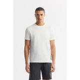 Avva Erkek Beyaz Bisiklet Yaka Baskılı Bi-Stretch İnterlok Regular Fit T-Shirt A51Y1136 - M