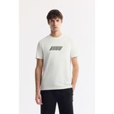 Avva Erkek Beyaz Bisiklet Yaka Baskılı Rayon Soft Touch Regular Fit T-Shirt A51Y1031 - M