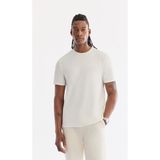 AVVA Erkek Beyaz Bisiklet Yaka Bi-Stretch Kırışmaz Baskılı Regular Fit T-Shirt B001040 - XL
