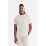 Avva Erkek Beyaz Bisiklet Yaka Bi-Stretch Kırışmaz Baskılı Regular Fit T-Shirt B001040