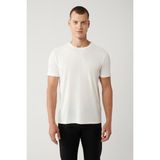 Avva Erkek Beyaz Bisiklet Yaka Bi-Stretch Soft Touch Basic Regular Fit T-Shirt B001031 - 3XL
