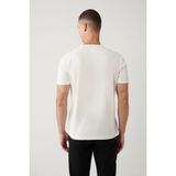 Avva Erkek Beyaz Bisiklet Yaka Bi-Stretch Soft Touch Basic Regular Fit T-Shirt B001031 - XXL