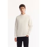 Avva Erkek Beyaz Bisiklet Yaka Pamuklu Şardonlu Baskılı Regular Fit Sweatshirt A52Y1327